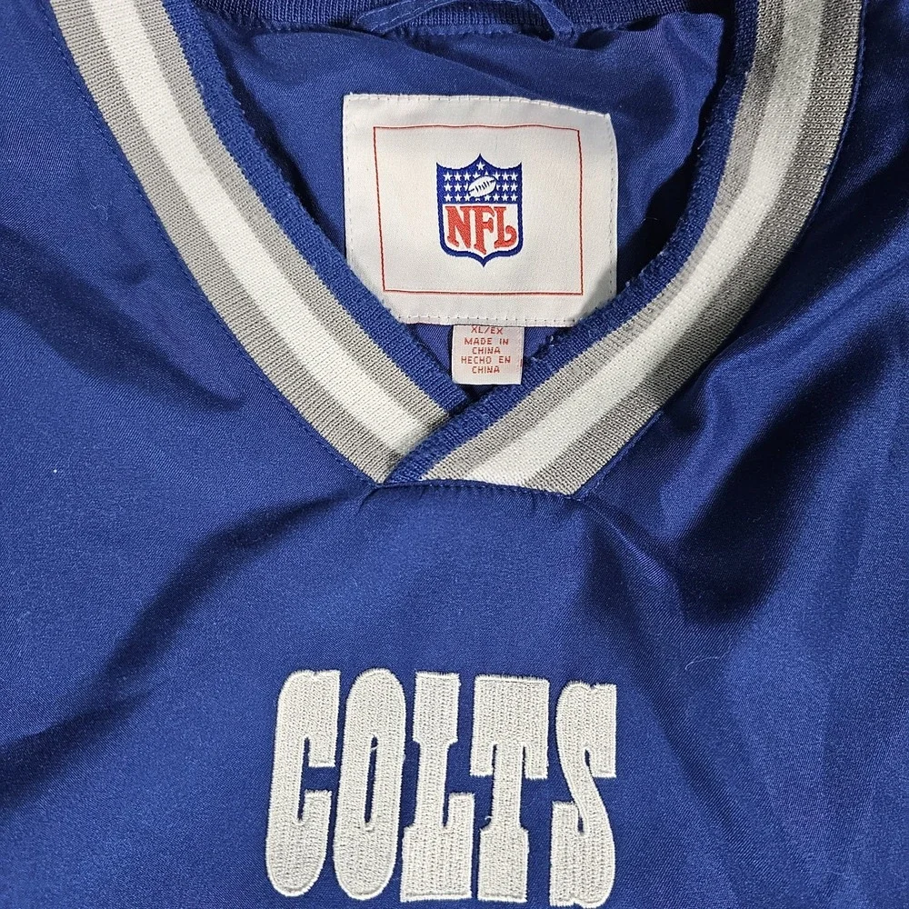 Vintage Indianapolis Colts NFL‎ Pullover Windbreaker Jacket Mens XL Blue